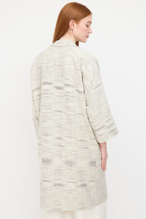 Horses Atelier White Melange Tweed Coat