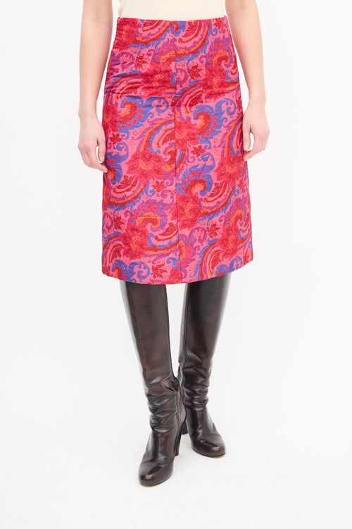 Horses Atelier Pink 
Multi Quilted Paisley Skirt