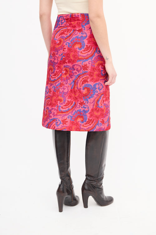 Horses Atelier Pink 
Multi Quilted Paisley Skirt