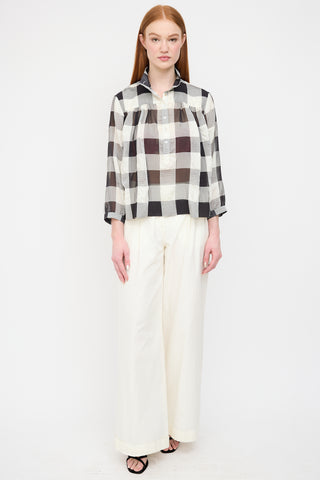 Horses Atelier Grey 
Multi Gingham Blouse