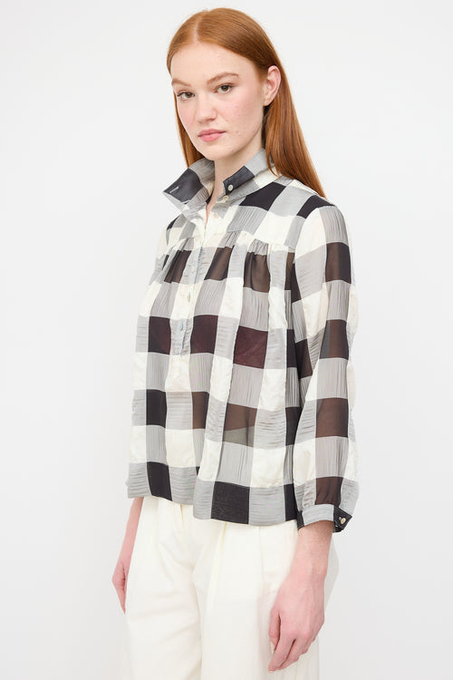 Horses Atelier Grey 
Multi Gingham Blouse