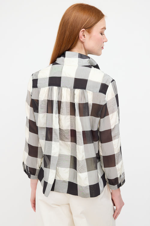 Horses Atelier Grey 
Multi Gingham Blouse