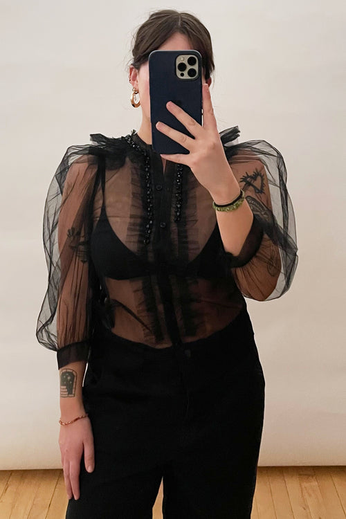 Simone Rocha x H&M Black Mesh Top