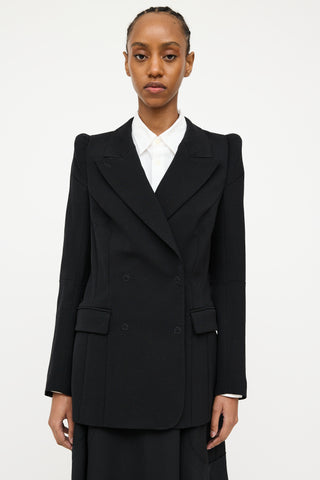 Maison Margiela X H&M Black Double Breasted Cigarette Shoulder Blazer