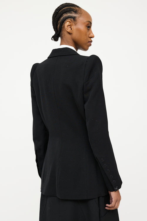 Maison Margiela X H&M Black Double Breasted Cigarette Shoulder Blazer