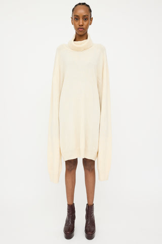 Maison Margiela X H&M Cream Cashmere Knit Oversized Turtleneck