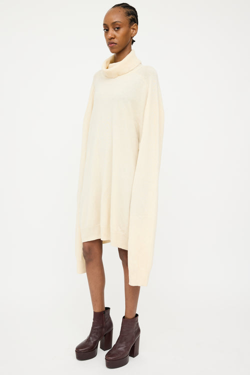 Maison Margiela X H&M Cream Cashmere Knit Oversized Turtleneck