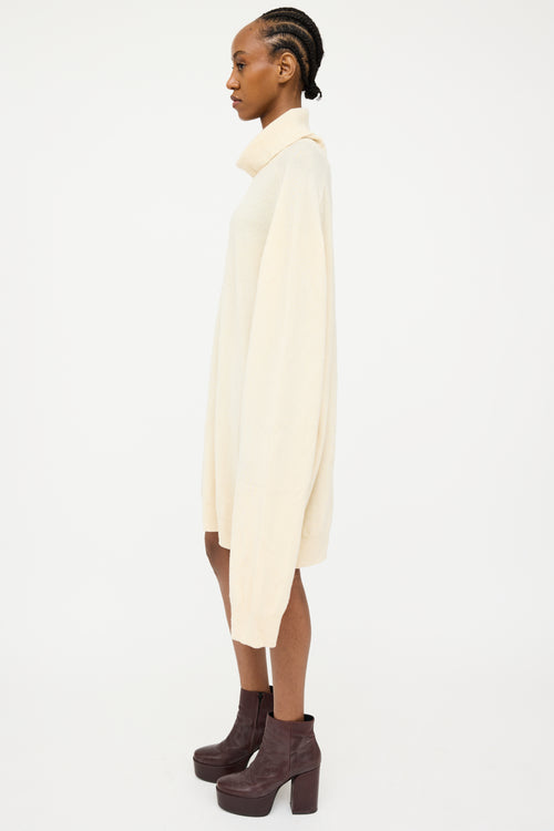 Maison Margiela X H&M Cream Cashmere Knit Oversized Turtleneck