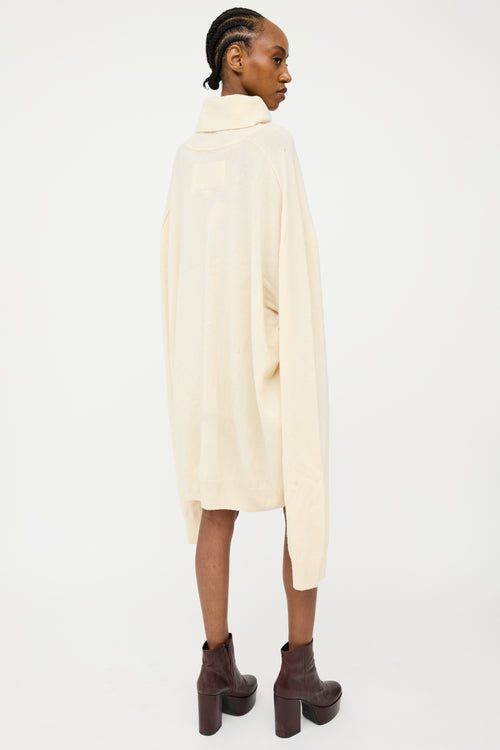 Maison Margiela X H&M Cream Cashmere Knit Oversized Turtleneck