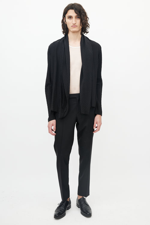 Haider Ackermann Black Shawl Collar Jacquard Dot Cardigan