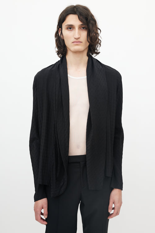 Haider Ackermann Black Shawl Collar Jacquard Dot Cardigan