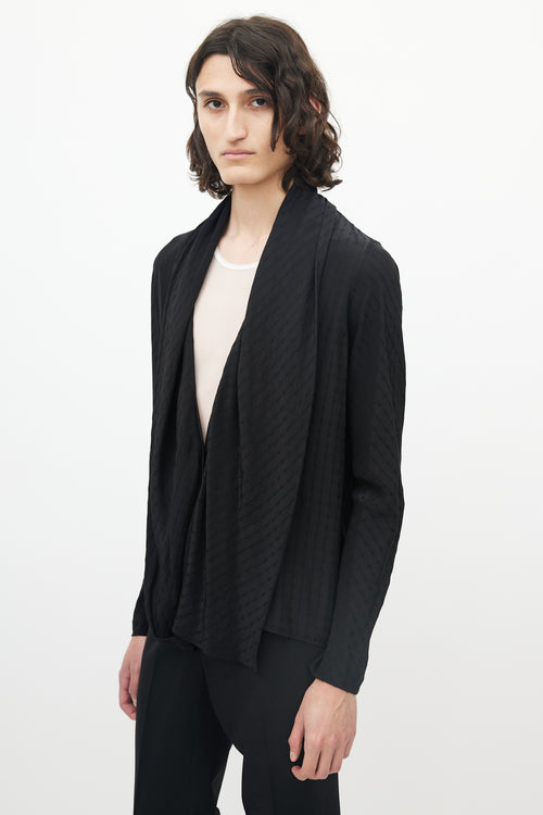 Haider Ackermann Black Shawl Collar Jacquard Dot Cardigan