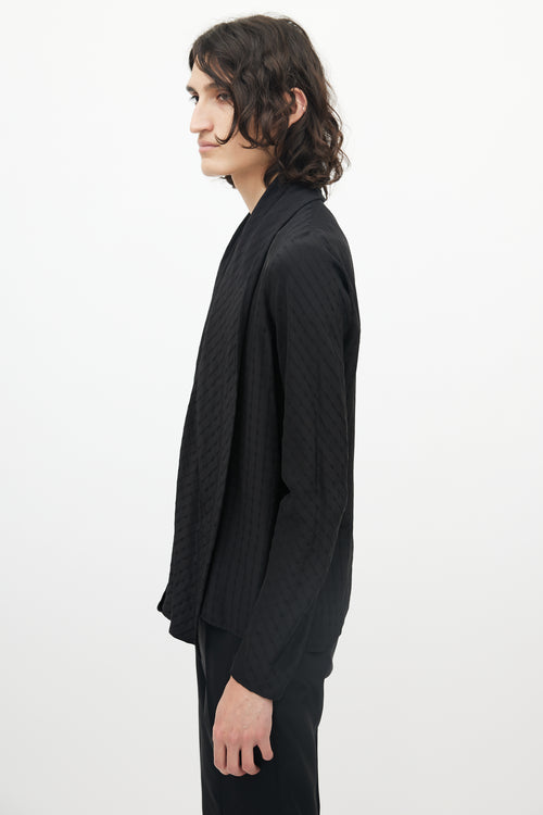 Haider Ackermann Black Shawl Collar Jacquard Dot Cardigan