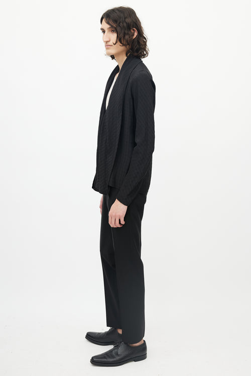 Haider Ackermann Black Shawl Collar Jacquard Dot Cardigan