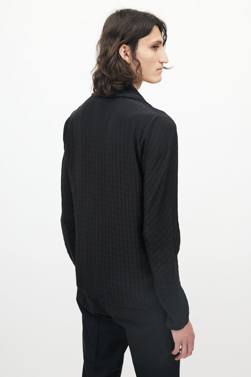 Haider Ackermann Black Shawl Collar Jacquard Dot Cardigan