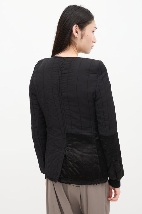 Haider Ackermann Black Satin Quilted Jacket