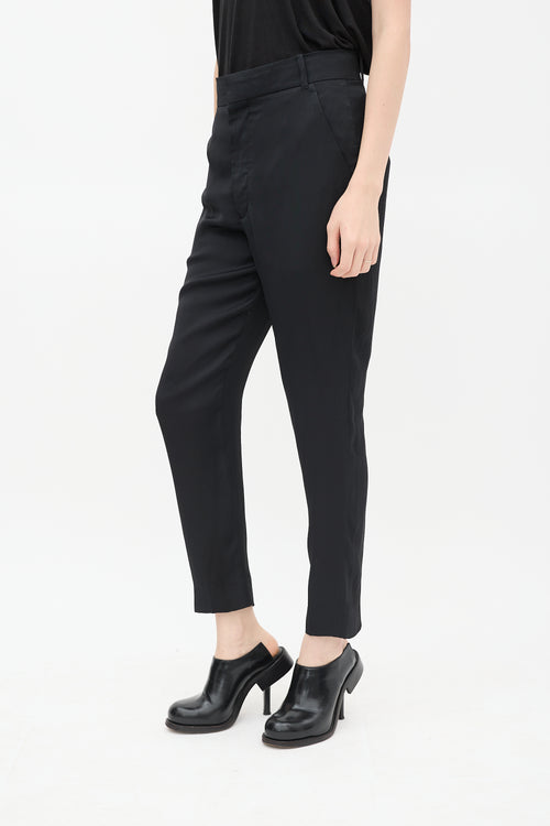 Haider Ackermann Black Silk Blend Tapered Trouser