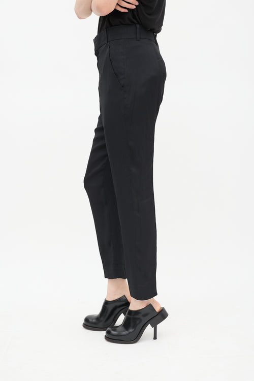 Haider Ackermann Black Silk Blend Tapered Trouser