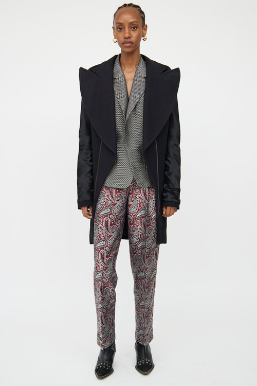 Haider Ackermann Black Paneled Peak Lapel Jacket