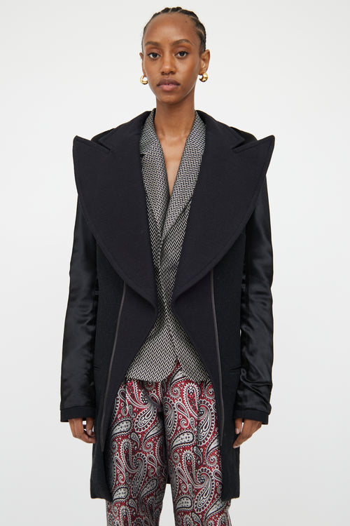 Haider Ackermann Black Paneled Peak Lapel Jacket