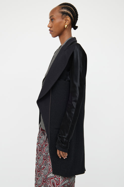 Haider Ackermann Black Paneled Peak Lapel Jacket