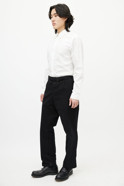 Haider Ackermann Black Belted Straight Leg Trouser