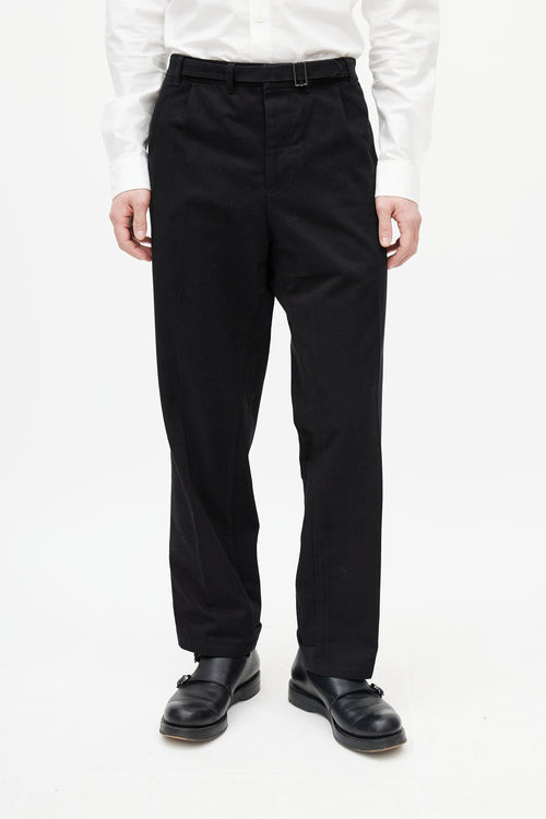 Haider Ackermann Black Belted Straight Leg Trouser