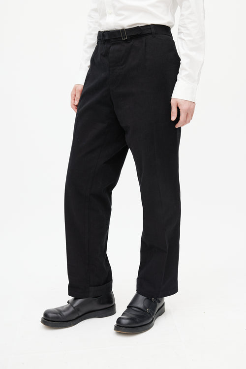 Haider Ackermann Black Belted Straight Leg Trouser