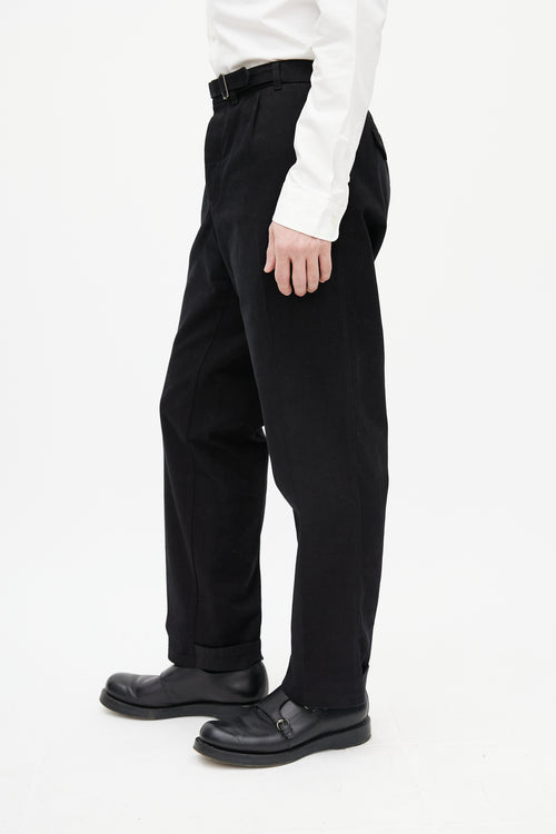 Haider Ackermann Black Belted Straight Leg Trouser