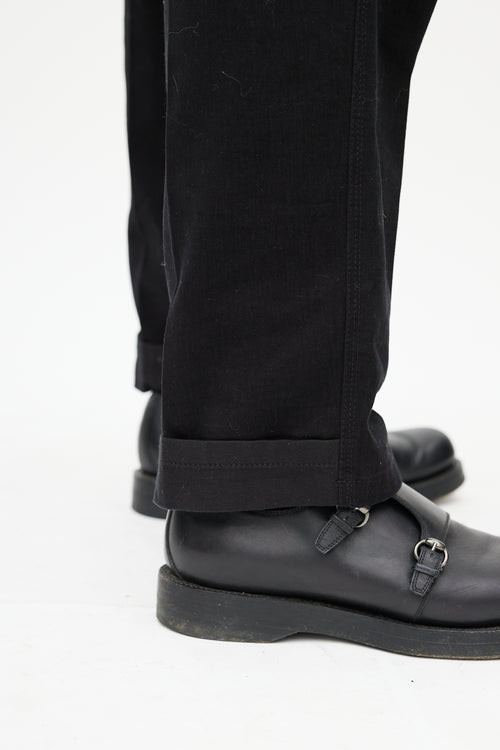 Haider Ackermann Black Belted Straight Leg Trouser