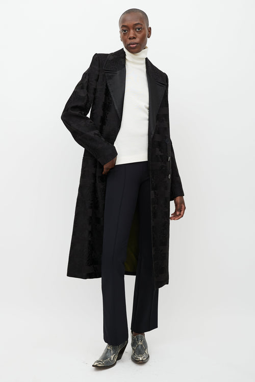 Haider Ackermann Black Floral Brocade Coat