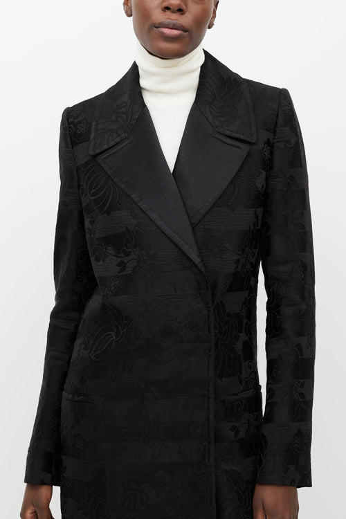 Haider Ackermann Black Floral Brocade Coat