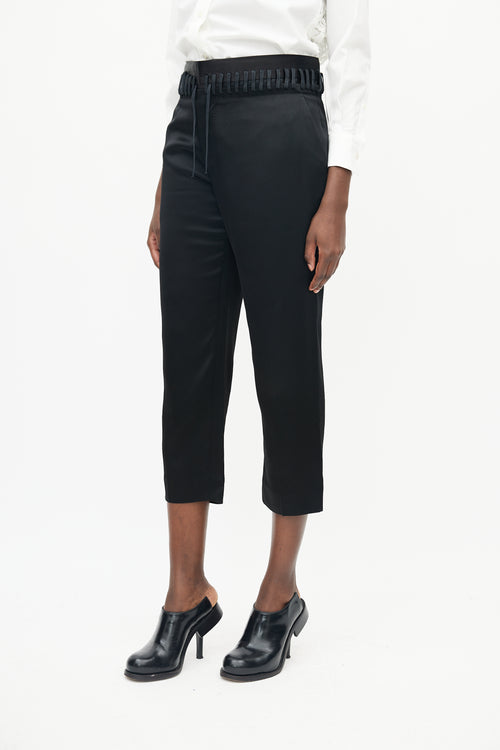 Haider Ackermann Black Lace Cropped Trouser