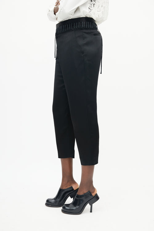 Haider Ackermann Black Lace Cropped Trouser