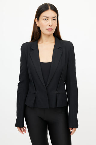 Haider Ackermann Black Pleated Wool Blazer