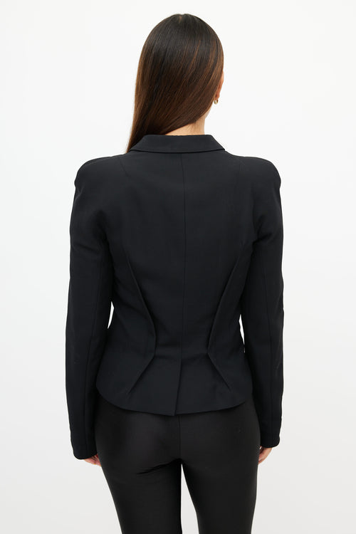 Haider Ackermann Black Pleated Wool Blazer