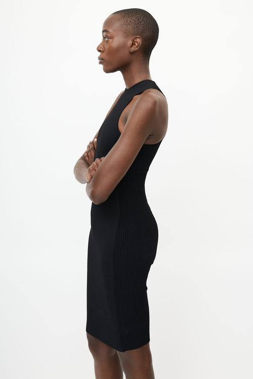 Haider Ackermann Black Ribbed Dress