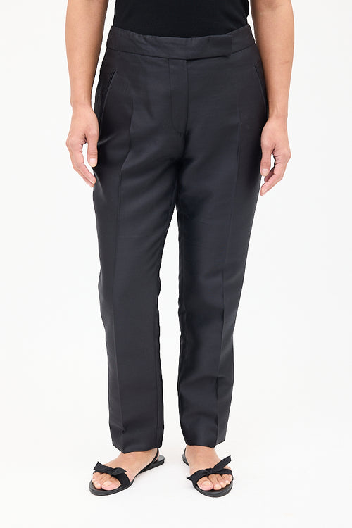 Haider Ackermann Black Wool 
Silk Tapered Trouser