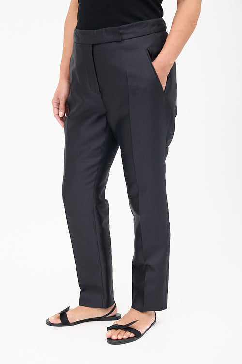 Haider Ackermann Black Wool 
Silk Tapered Trouser