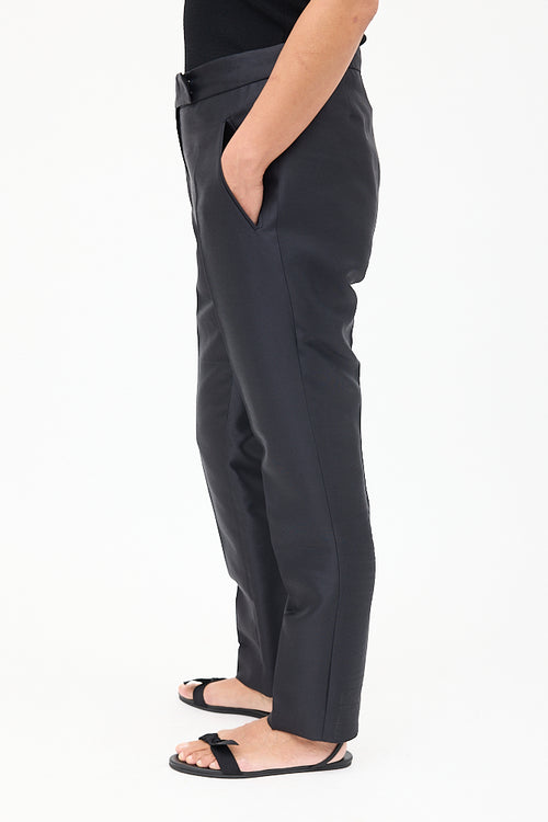 Haider Ackermann Black Wool 
Silk Tapered Trouser