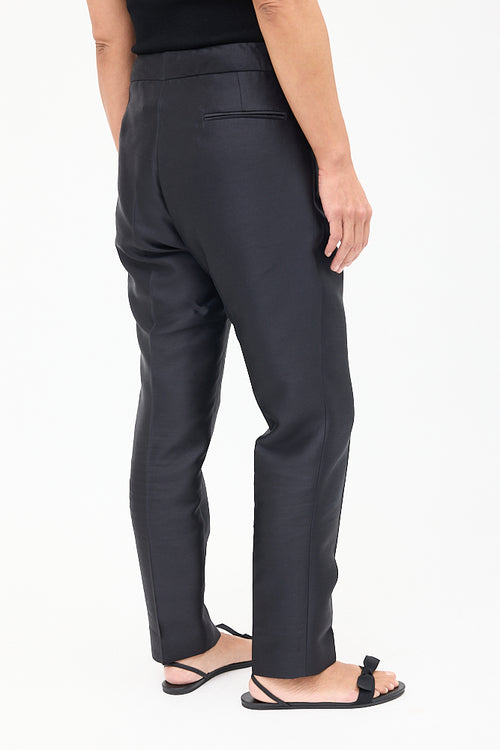 Haider Ackermann Black Wool 
Silk Tapered Trouser