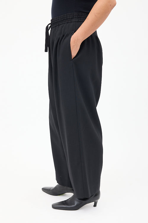 Haider Ackermann Black Wool Drop Seat Trouser