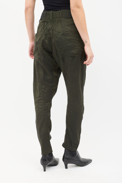 Haider Ackermann Green Pinstripe Tapered Trouser