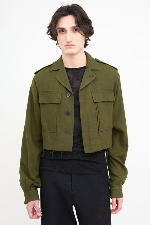 Haider Ackermann Green Wool Cropped Jacket