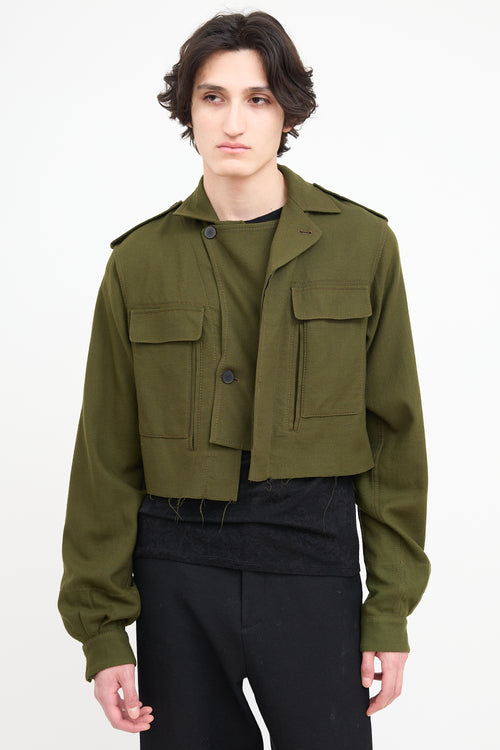 Haider Ackermann Green Wool Cropped Jacket