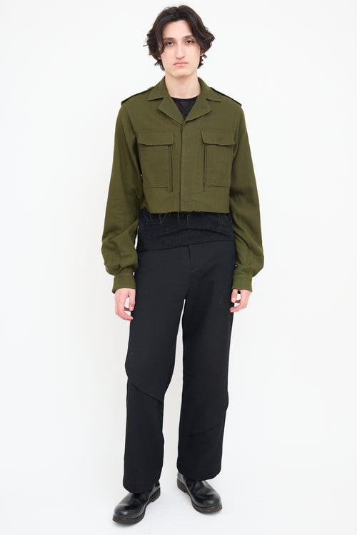 Haider Ackermann Green Wool Cropped Jacket