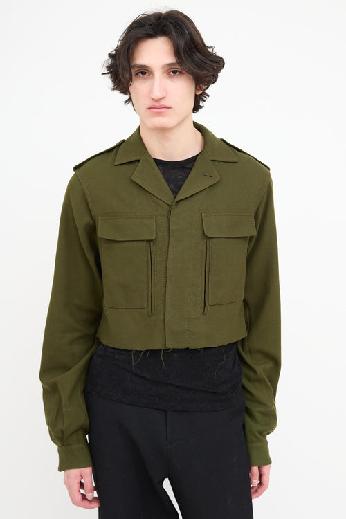 Haider Ackermann Green Wool Cropped Jacket