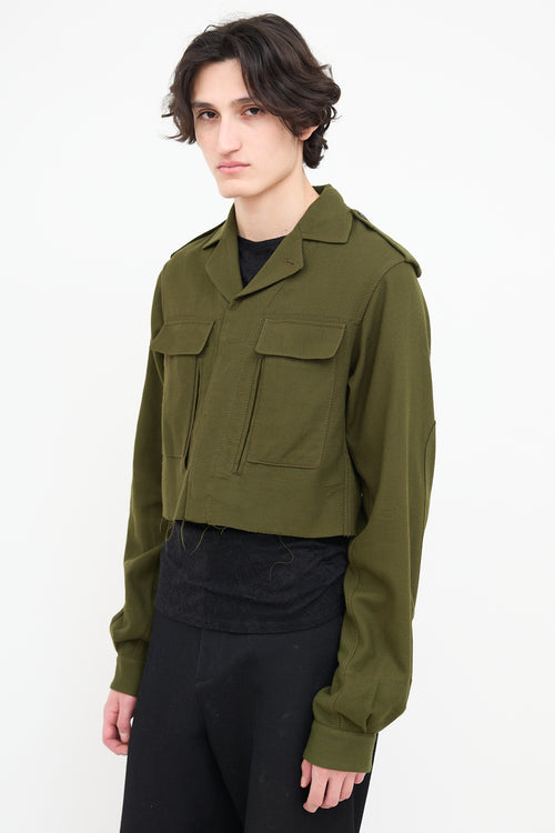 Haider Ackermann Green Wool Cropped Jacket