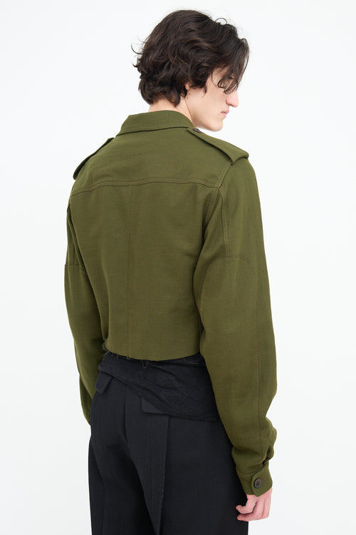 Haider Ackermann Green Wool Cropped Jacket