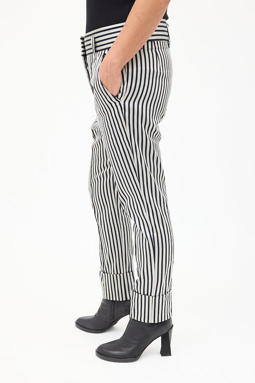 Haider Ackermann Grey 
Black Striped Tapered Trouser